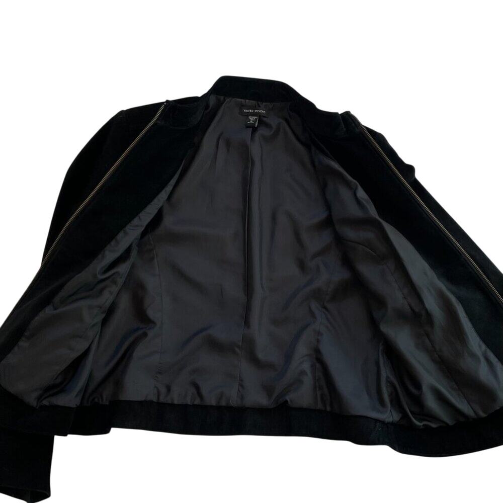 Valerie Stevens Black Suede Motocycle Jacket, Pockets, Size XL - Picture 8 of 12